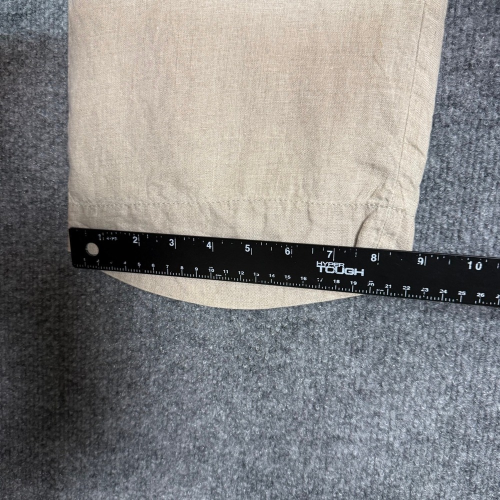 Gap Pants Women 4 Beige Khaki 100% Linen Straight Leg Drawstring Lined Trousers - Picture 16 of 16